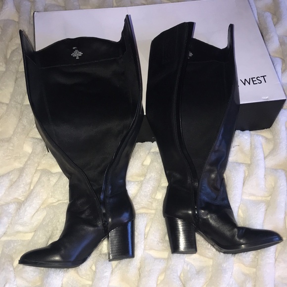 Nine West genuine leather Natty tall boots, Women’s 6.5M, black. New in box! - Picture 8 of 15